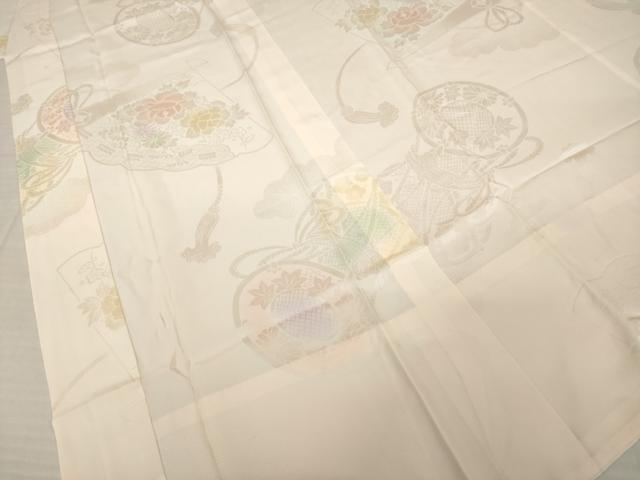 平和屋着物●振袖用長襦袢　無双仕立て　花鼓地紋　暈し染め　三越扱い　正絹　逸品　AABI6883ck