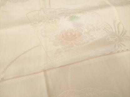 平和屋着物●振袖用長襦袢　無双仕立て　花鼓地紋　暈し染め　三越扱い　正絹　逸品　AABI6883ck