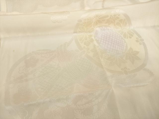 平和屋着物●振袖用長襦袢　無双仕立て　花鼓地紋　暈し染め　三越扱い　正絹　逸品　AABI6883ck