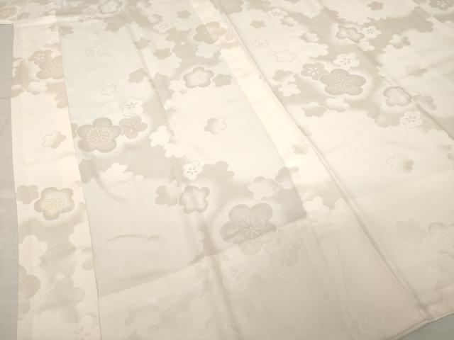 平和屋着物●振袖用長襦袢　無双仕立て　舞梅地紋　暈し染め　半衿刺繍　正絹　逸品　未使用　AABI6885ck