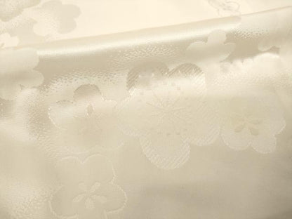 平和屋着物●振袖用長襦袢　無双仕立て　舞梅地紋　暈し染め　半衿刺繍　正絹　逸品　未使用　AABI6885ck