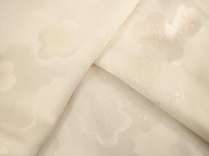 平和屋着物●振袖用長襦袢　無双仕立て　舞梅地紋　暈し染め　半衿刺繍　正絹　逸品　未使用　AABI6885ck