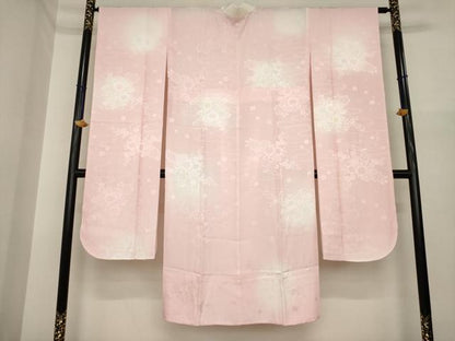 平和屋着物●振袖用長襦袢　無双仕立て　花篭地紋　暈し染め　正絹　逸品　AABI6886ck