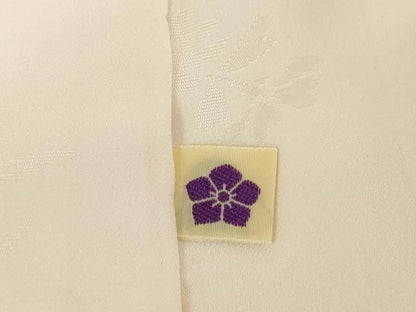 平和屋着物●振袖用長襦袢　袷　貝桶花地紋　暈し染め　半衿刺繍　正絹　逸品　AABI6887ck