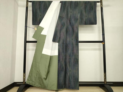 平和屋着物●都喜ヱ門　本場大島紬　カタス7マルキ　想い優しく　小川シズエ作　藤絹織物謹製　証紙付き　正絹　逸品　未使用　AABI6890ck