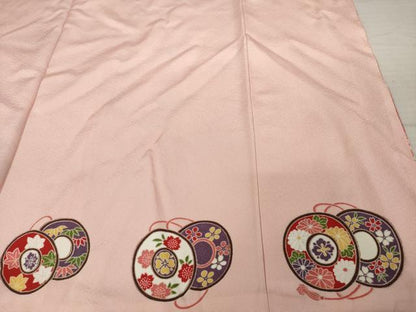 平和屋着物●豪華振袖　作家物　駒刺繍　雲重ね花文　暈し染め　金彩　正絹　逸品　AABI6893ck
