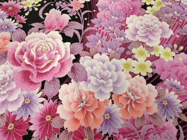 平和屋着物●豪華振袖　刺繍　花唐草文　暈し染め　銀通し地　正絹　逸品　AABI6894ck