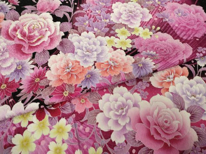 平和屋着物●豪華振袖　刺繍　花唐草文　暈し染め　銀通し地　正絹　逸品　AABI6894ck