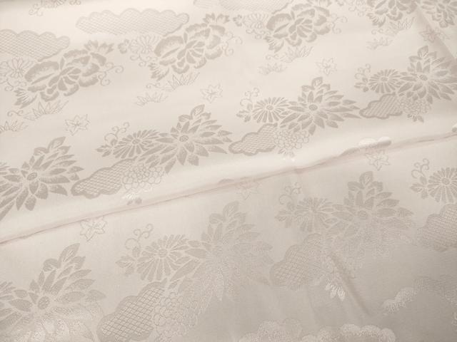 平和屋着物●振袖用長襦袢　無双仕立て　雲重ね地紋　虹色　半衿刺繍　洗える着物　AABI6895ck
