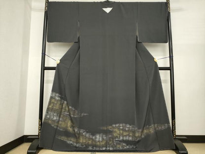 平和屋着物●豪華色留袖　霞文　寿光織　正絹　逸品　AABI6898ck