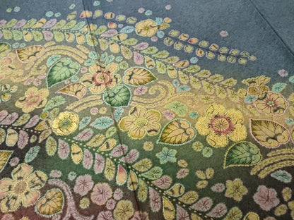 平和屋着物●訪問着　辻が花　絞り　刺繍　暈し染め　金糸　正絹　逸品　AABI6900ck