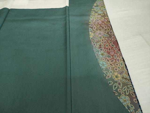 平和屋着物●訪問着　辻が花　絞り　刺繍　暈し染め　金糸　正絹　逸品　AABI6900ck