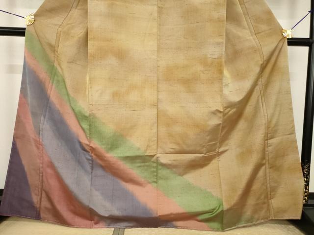 平和屋着物●訪問着　紬地　霞文　暈し染め　正絹　逸品　AABI6901ck