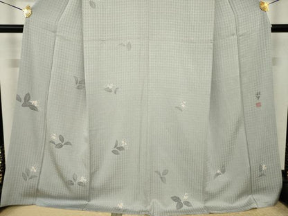 平和屋着物●染色作家　寺島利男　訪問着　舞花文　ロング丈　正絹　逸品　AABI6912ck