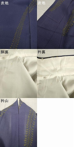 平和屋着物●世界的人形師　辻村寿三郎　ジュサブロー　小紋　枝葉文　正絹　逸品　AABI6914ck