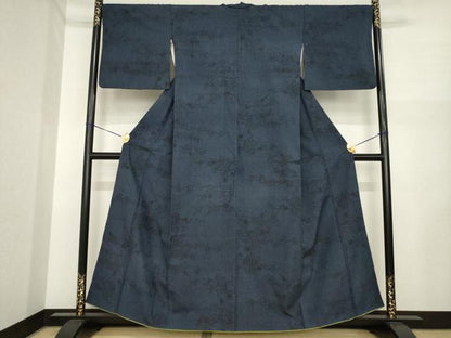 平和屋着物●結城紬　蔦草文　正絹　逸品　AABI6919ck
