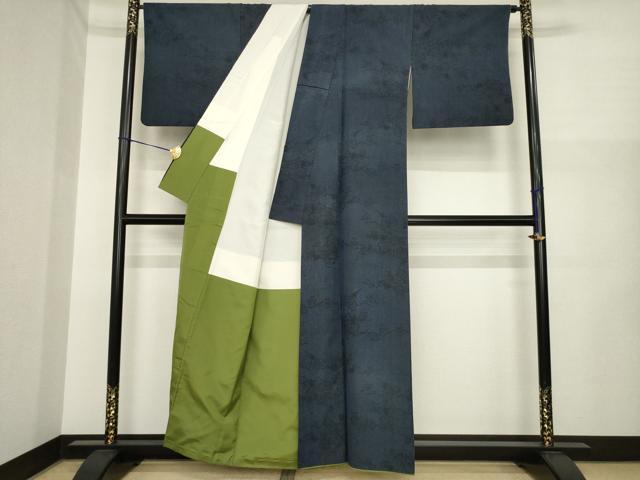 平和屋着物●結城紬　蔦草文　正絹　逸品　AABI6919ck