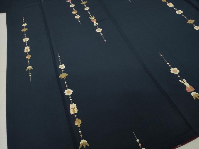 平和屋着物●上質な小紋　兎　鯛　招き猫　やまと誂製　正絹　逸品　AABI6922ck
