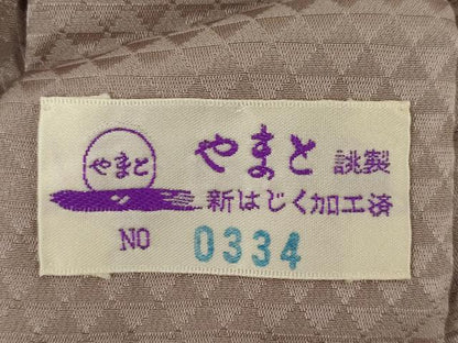 平和屋着物●長襦袢　無双仕立て　鱗地紋　薄柿色　やまと誂製　正絹　逸品　未使用　AABI6923ck