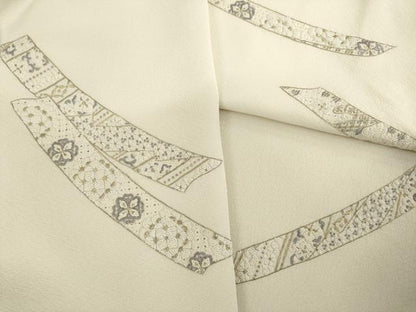 平和屋着物●訪問着　総刺繍　中国三大刺繍　相良刺繍　短冊花文　金糸　正絹　逸品　AABI6927ck