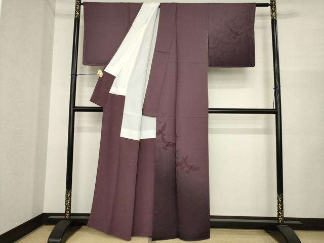 平和屋着物●染色作家　斉藤三才　訪問着　三才鳥　暈し染め　正絹　逸品　AABI6928ck