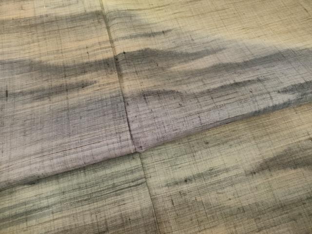 平和屋着物●訪問着　紬地　霞文　暈し染め　ロング丈　正絹　逸品　AABI6939ck