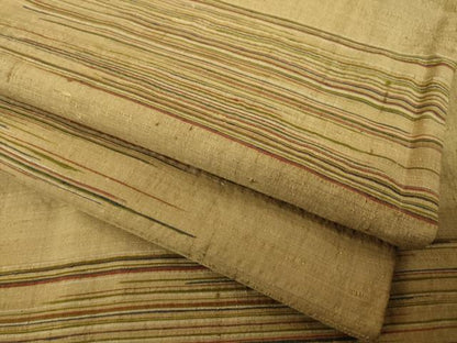 平和屋着物●上質な紬　段違い文様　正絹　逸品　AABI6942ck