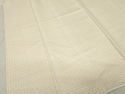 平和屋着物●男性　白紋付・羽織セット　菱文　金糸　正絹　逸品　未使用　AABI6948ck