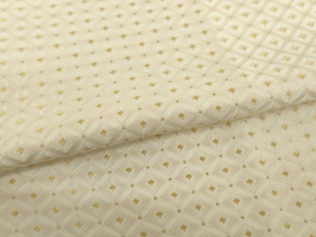平和屋着物●男性　白紋付・羽織セット　菱文　金糸　正絹　逸品　未使用　AABI6947ck