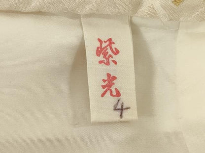 平和屋着物●男性　白紋付・羽織セット　菱文　金糸　正絹　逸品　未使用　AABI6948ck