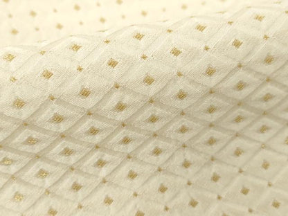 平和屋着物●男性　白紋付・羽織セット　菱文　金糸　キングサイズ　正絹　逸品　AABI6950ck