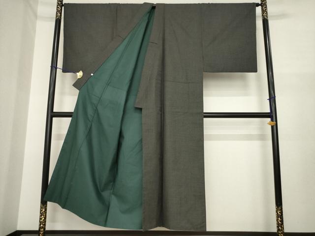 平和屋着物●男性　紬　アンサンブル　亀甲柄　大丸扱い　正絹　逸品　AABI6951ck