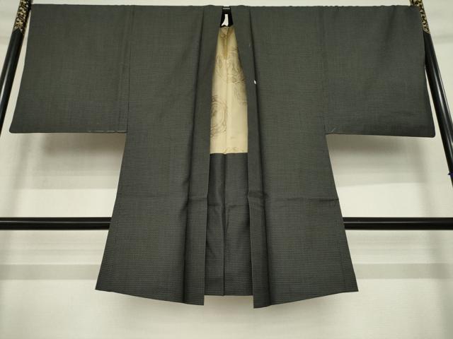 平和屋着物●男性　紬　アンサンブル　亀甲柄　大丸扱い　正絹　逸品　AABI6951ck