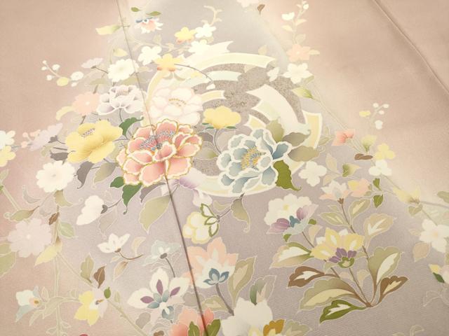 平和屋着物●訪問着　作家物　利秋　流水花丸文　暈し染め　正絹　逸品　AABI6952ck