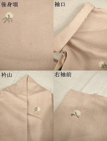 平和屋着物●上質な小紋　絞り　刺繍　花丸文　正絹　逸品　AABI6953ck