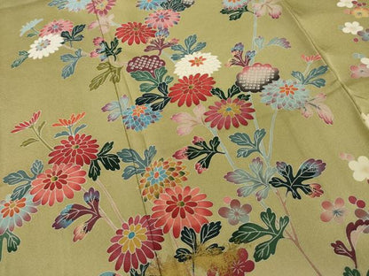 平和屋着物●訪問着　友禅　作家物　草花文　暈し染め　正絹　逸品　AABI6954ck