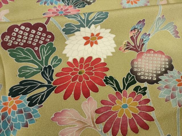 平和屋着物●訪問着　友禅　作家物　草花文　暈し染め　正絹　逸品　AABI6954ck