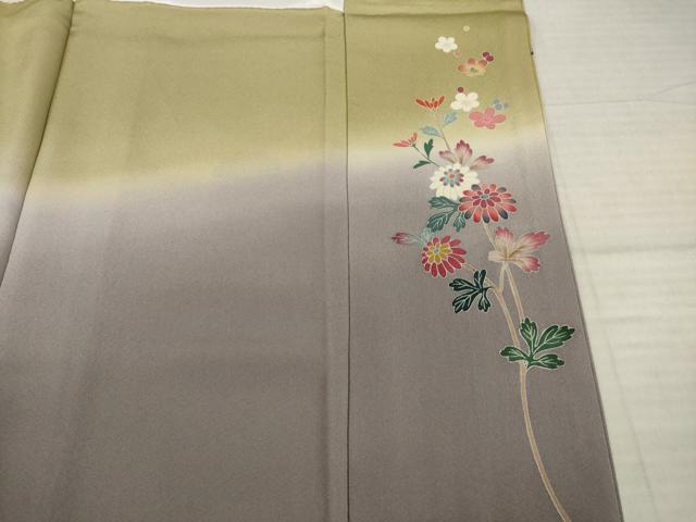 平和屋着物●訪問着　友禅　作家物　草花文　暈し染め　正絹　逸品　AABI6954ck