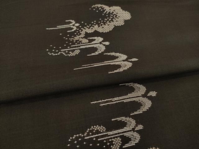 平和屋着物●本場大島紬　カタス9マルキ　地空き　雲重ね飛鳥文　正絹　逸品　AABI6956ck