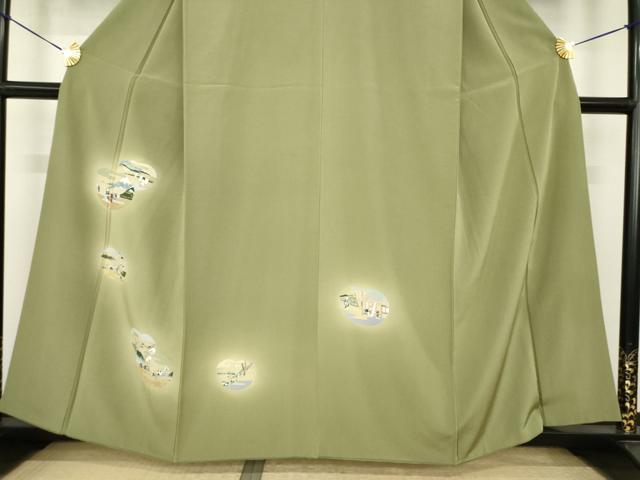 平和屋着物●訪問着　友禅　人物風景文　暈し染め　金彩　正絹　逸品　AABI6959ck