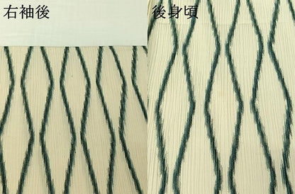 平和屋着物▽上質な紬　単衣　立涌文　正絹　逸品　AABI6967jh