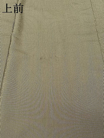 平和屋着物▽江戸小紋　単衣　万筋　枯葉色×象牙色　正絹　逸品　AABI6968jh
