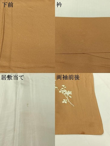 平和屋着物▽訪問着　単衣　地紙花文　金彩　正絹　逸品　AABI6969jh