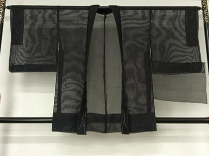 平和屋着物▽羽織　スリーシーズン　春夏秋　塵除け　横段文　反端付き　正絹　逸品　AABI6970jh