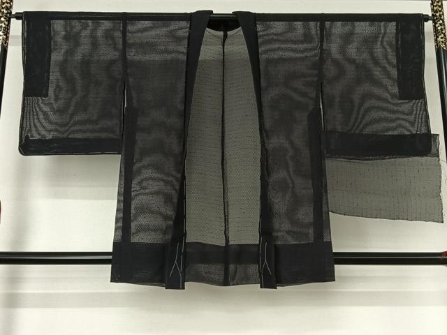 平和屋着物▽羽織　スリーシーズン　春夏秋　塵除け　横段文　反端付き　正絹　逸品　AABI6970jh
