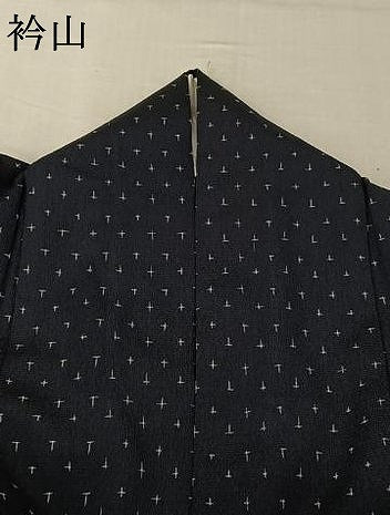 平和屋着物▽お召　単衣　蚊絣　正絹　逸品　AABI6976jh