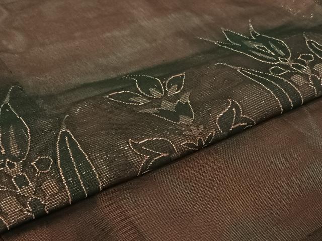 平和屋着物▽羽織　スリーシーズン　春夏秋　塵除け　草花文　銀糸　正絹　逸品　AABI6977jh