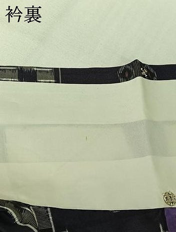平和屋着物▽本場琉球絣　単衣　花菱文　正絹　逸品　AABI6980jh