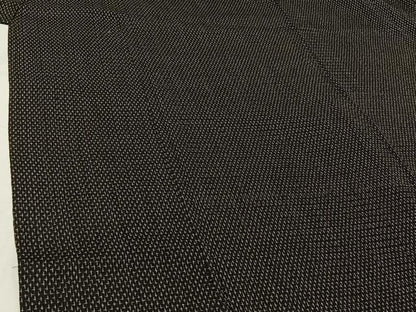 平和屋着物▽男性　紬　単衣　蚊絣　黒地　正絹　逸品　AABI6985jh