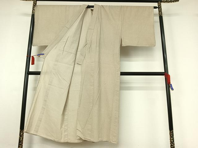 平和屋着物▽男性　紬　単衣　十字絣　キングサイズ　正絹　逸品　AABI6988jh